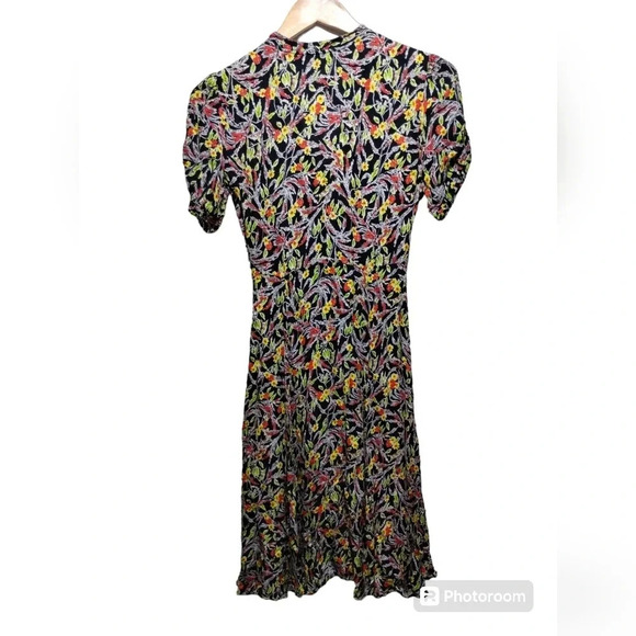 Polo Ralph Lauren Printed Grace Dress size 0 Midi Fit Flare Floral Silk Spring - Picture 13 of 14